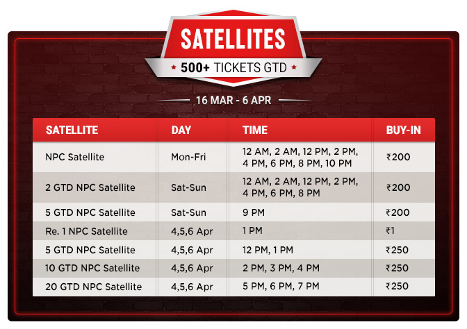 National Poker Championship April 2019 Satellites